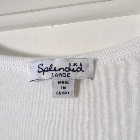 Splendid Classic Pima & Micro Modal Tank White Large - Picture 4 of 5